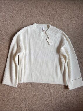 White Ribbed Sweater